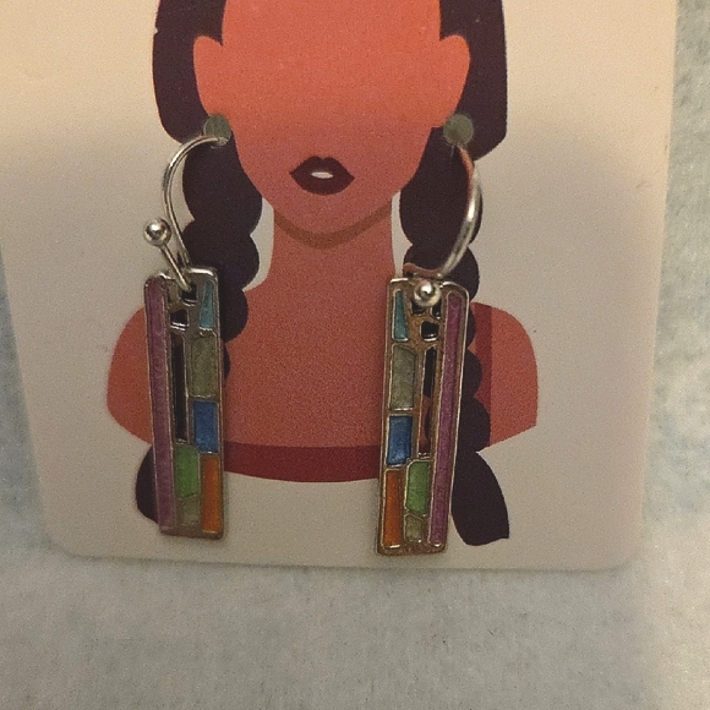 Multicolor Mosaic Drop Earrings